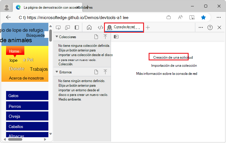 Herramienta de consola de red
