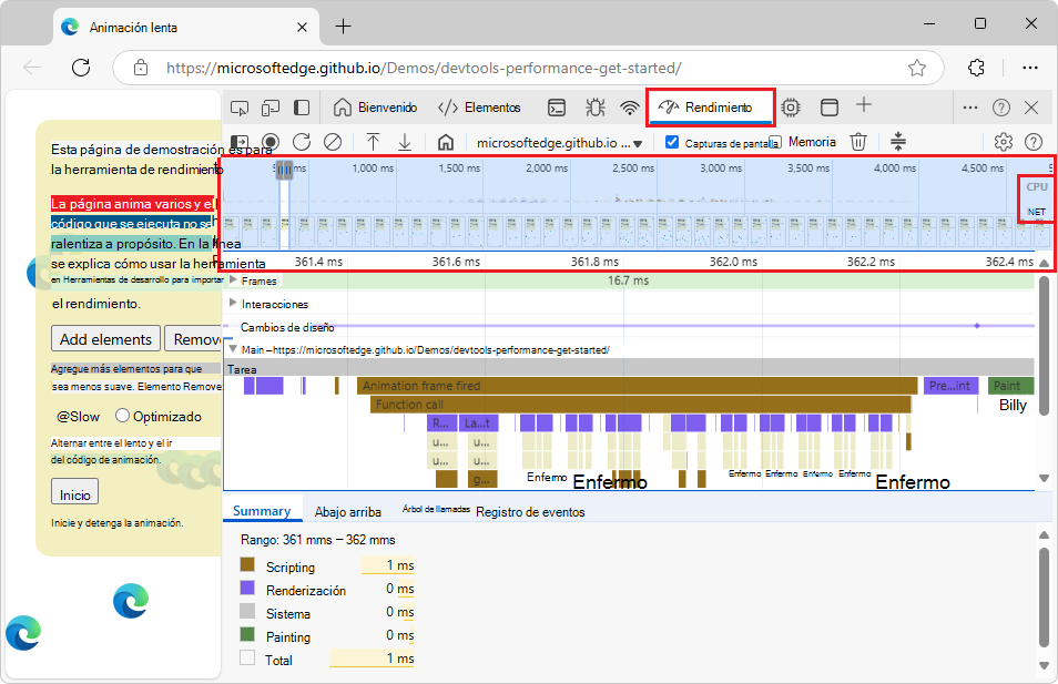 Información general sobre la escala de tiempo en la barra de acciones