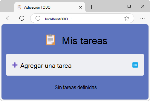 Demostración de la aplicación TODO de DevTools