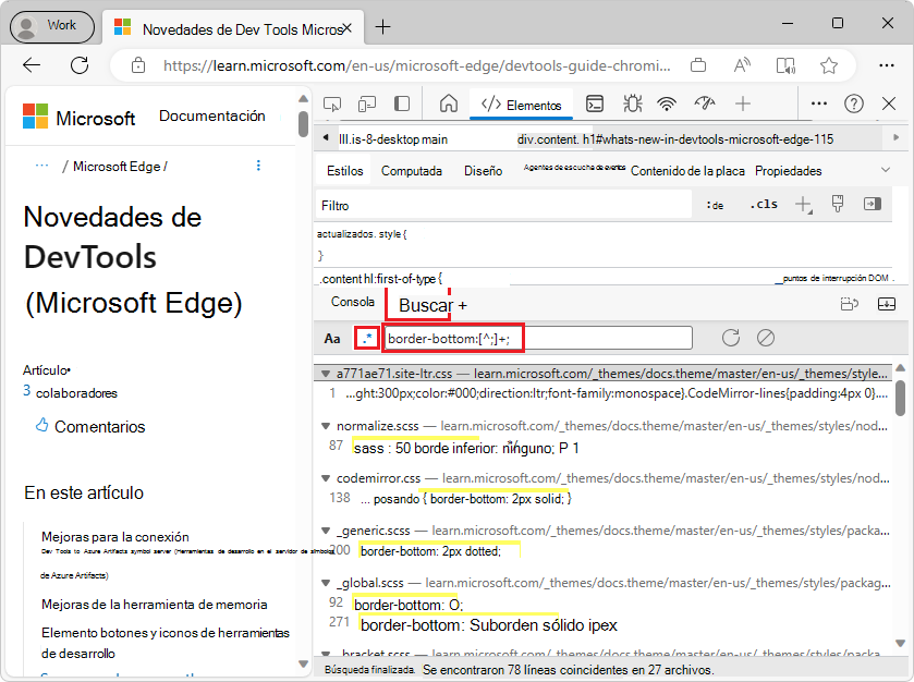 Búsqueda de una expresión regular