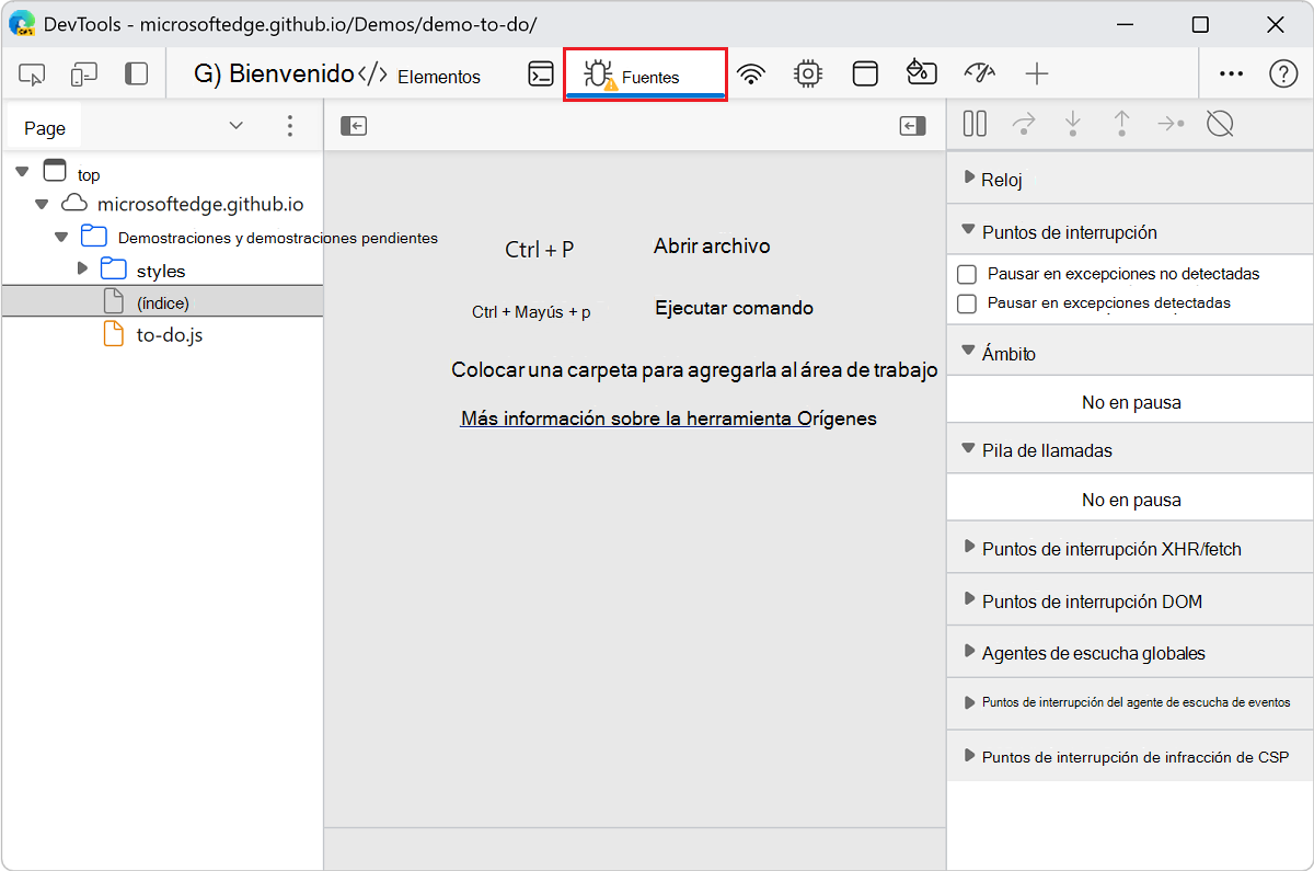 Icono de advertencia junto a Orígenes