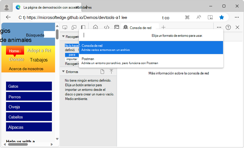 Selección del formato para el nuevo entorno