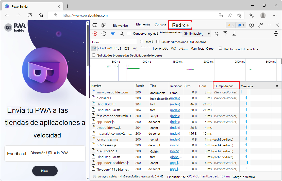 Columna Completado por en el registro de solicitudes de la herramienta Red