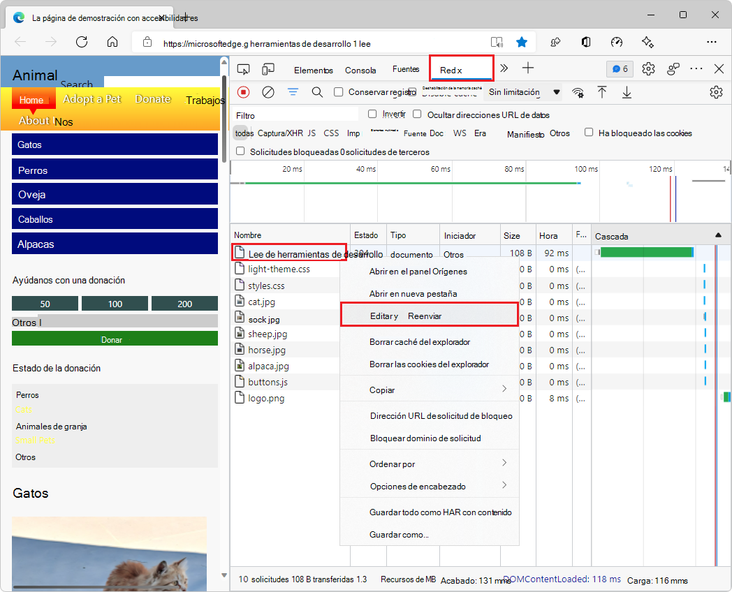 Editar y volver a enviar