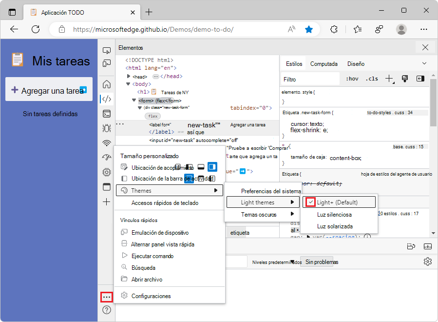 Navegar entre los temas en modo de enfoque