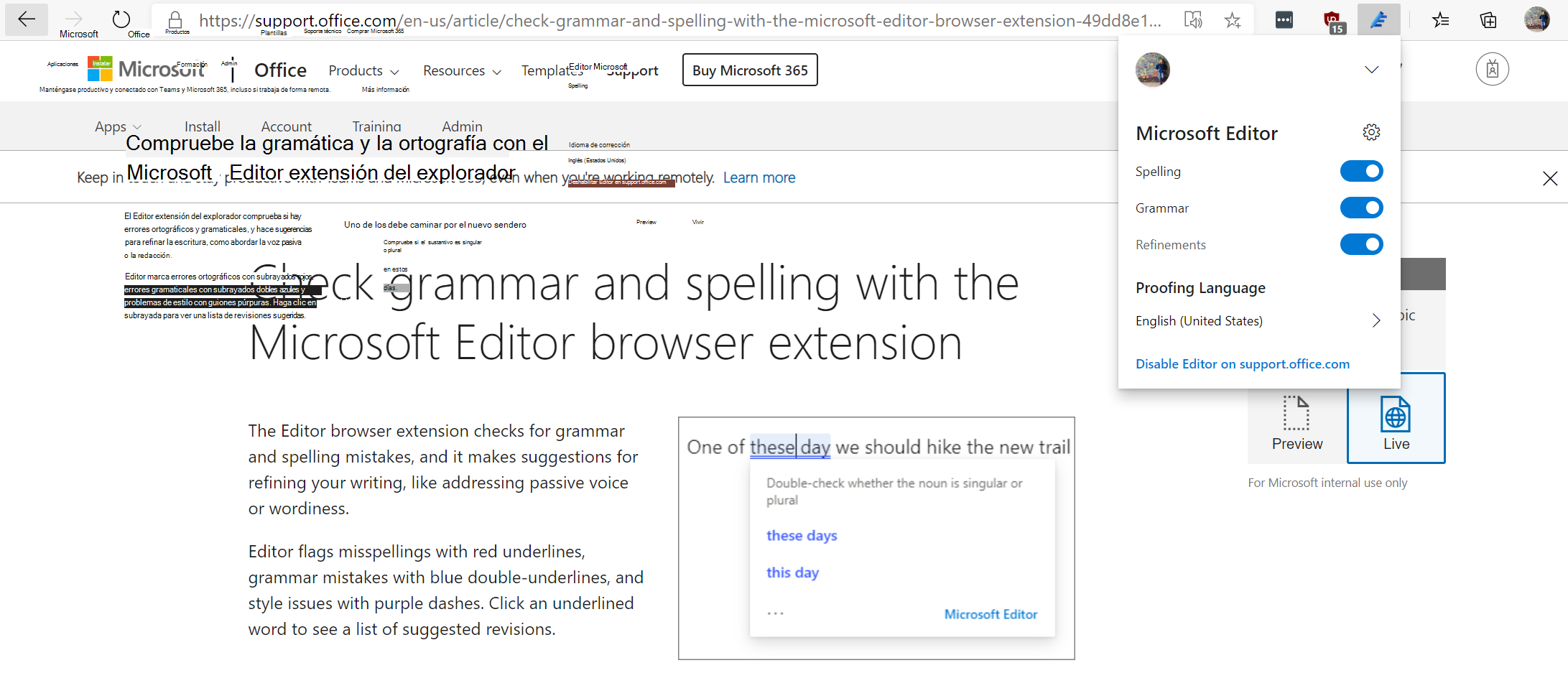 Una extensión de Microsoft Edge