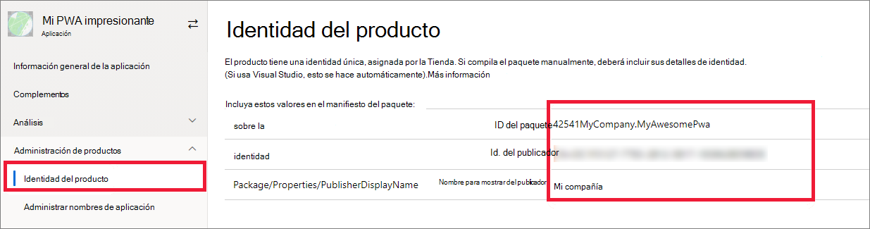 Copia de la información del publicador desde el Centro de partners de Microsoft