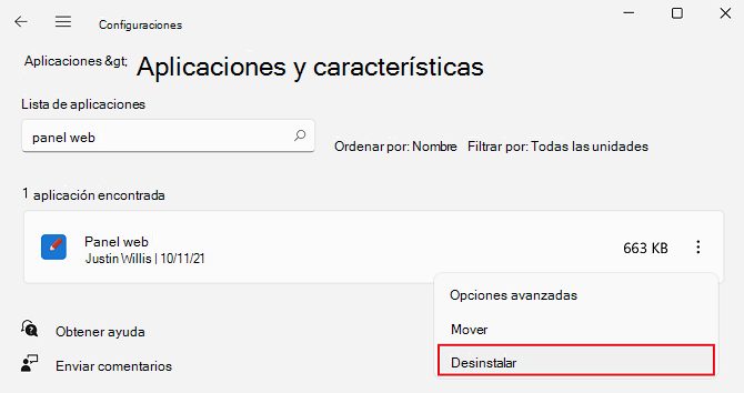 La lista de aplicaciones instaladas en Windows también muestra PPA