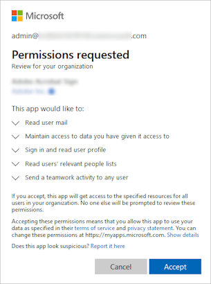  Captura de pantalla de los permisos solicitados por una aplicación.