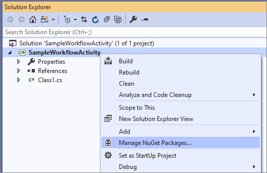 Administrar paquetes NuGet.