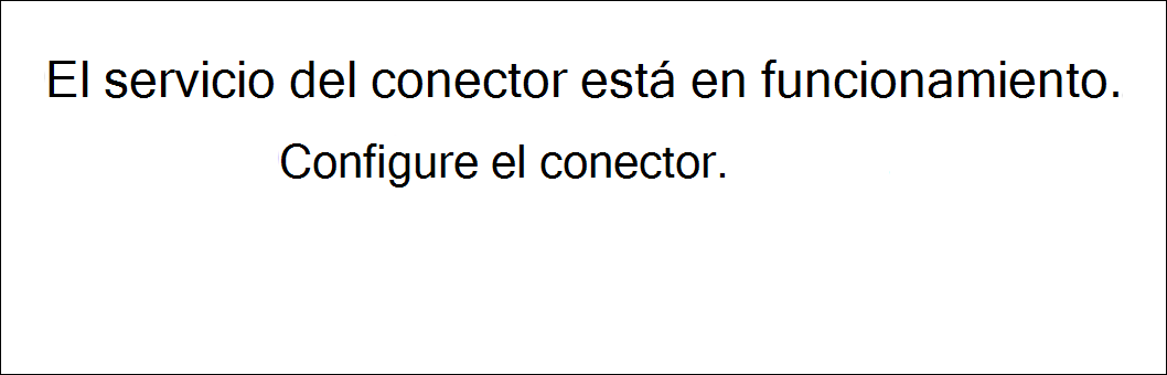 Captura de pantalla de la página principal de la aplicación web del conector hospedado Azure.