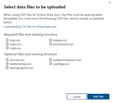 Seleccione los archivos de datos que se van a agregar.