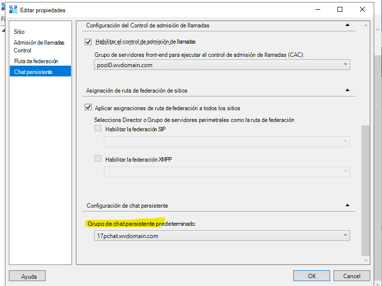 Captura de pantalla de Editar propiedades.
