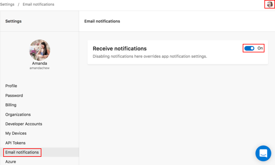 Configuración de notificaciones por correo electrónico en el nivel de usuario