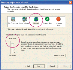 Figure 14 Risky Internet Security Settings