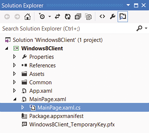 Solution Explorer for Windows8Client