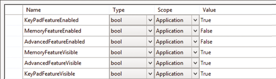 This Sample ConfigSettings File Stores Feature Toggle State for the Windows Calculator