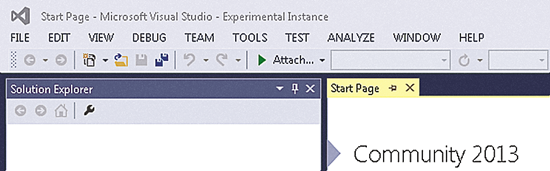 La instancia experimental de Visual Studio