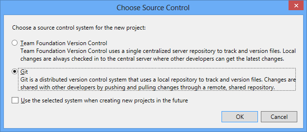 Choose Source Control
