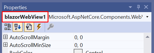 Visual Studio asigna automáticamente el nombre 