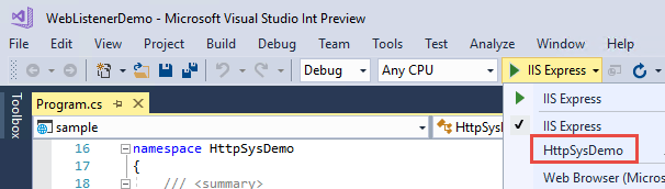 Seleccionar perfil de aplicación de consola