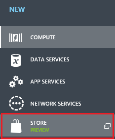 Image showing how to access the Azure Portal store