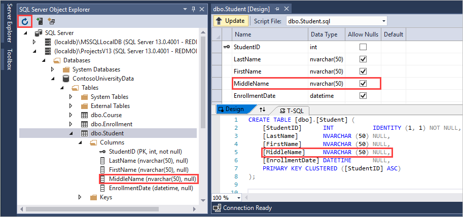 Tutorial: Cambio de la base de datos de EF Database First con   aplicación MVC | Microsoft Learn