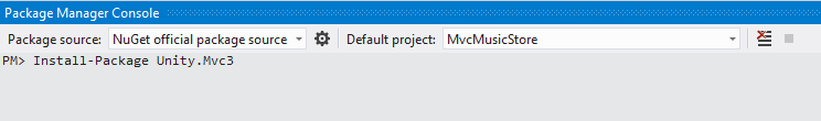 Installing Unity.Mvc3 NuGet Package