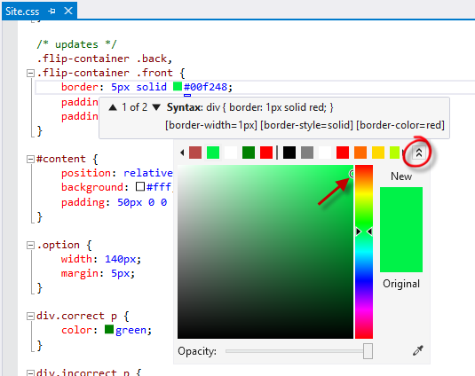 Expanding the Color Picker