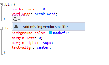 Add missing vendor specifics suggestion