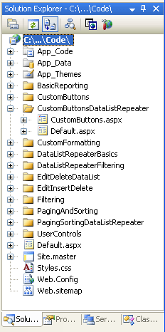 Add the ASP.NET Pages for the Custom Buttons-Related Tutorials