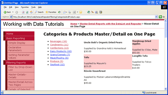 The Category s Name and Total Number of Products are Displayed on the Left