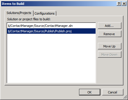 The Items to Build dialog box should now show two items. Click OK.