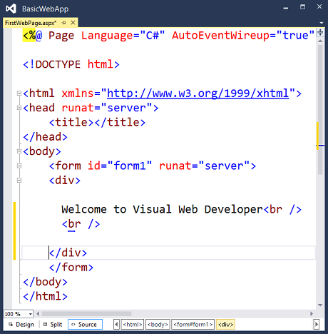 Uso de Visual Studio 2013 para crear una página básica de ASP.NET Web ...