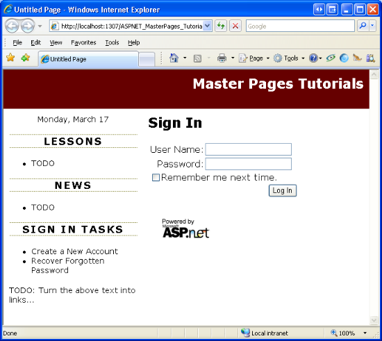 The Login Page Represses the QuickLoginUI ContentPlaceHolder's Default Content