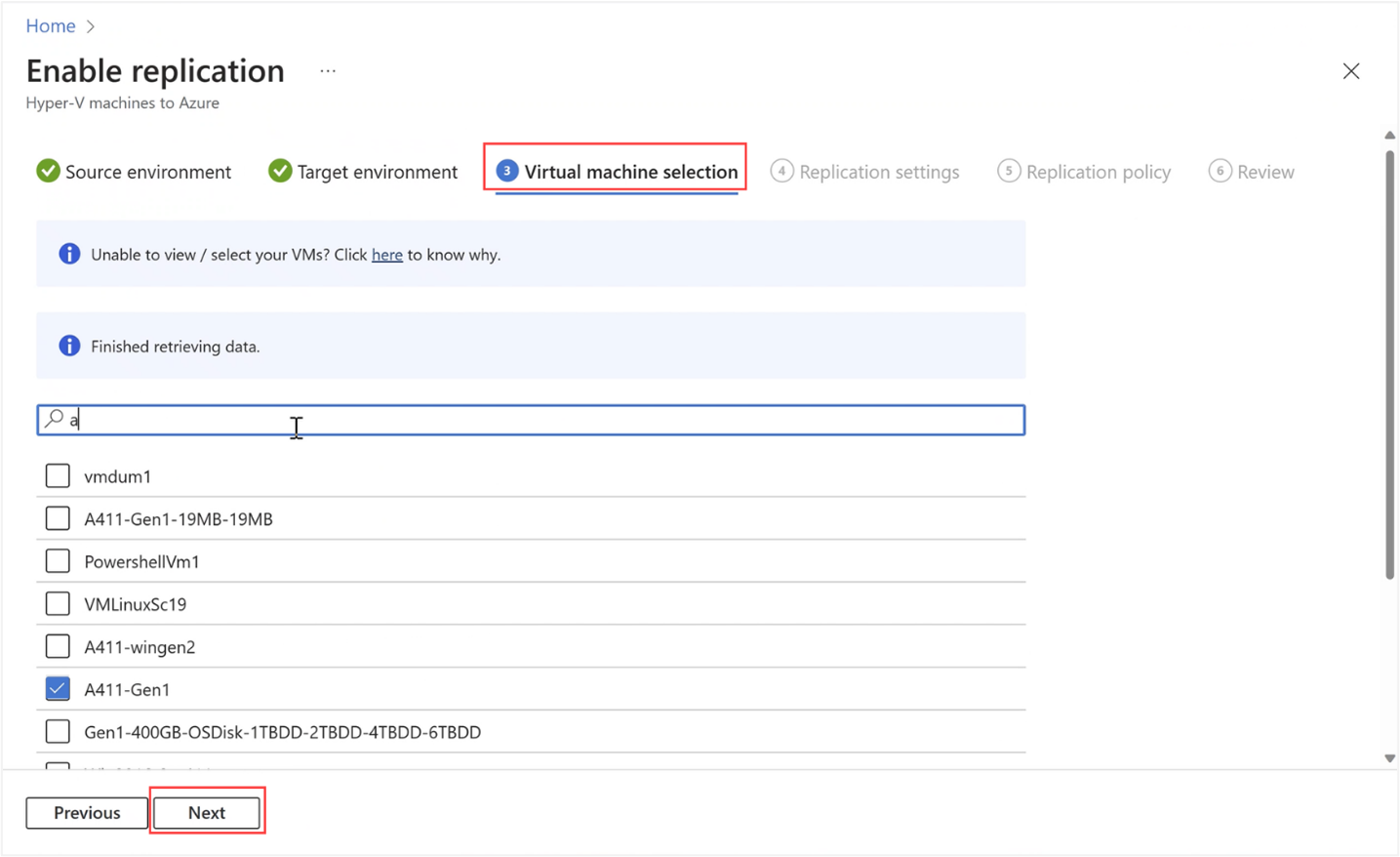Captura de pantalla de la pestaña selección virtual en Azure Portal para el recurso de clúster de Azure Stack HCI.