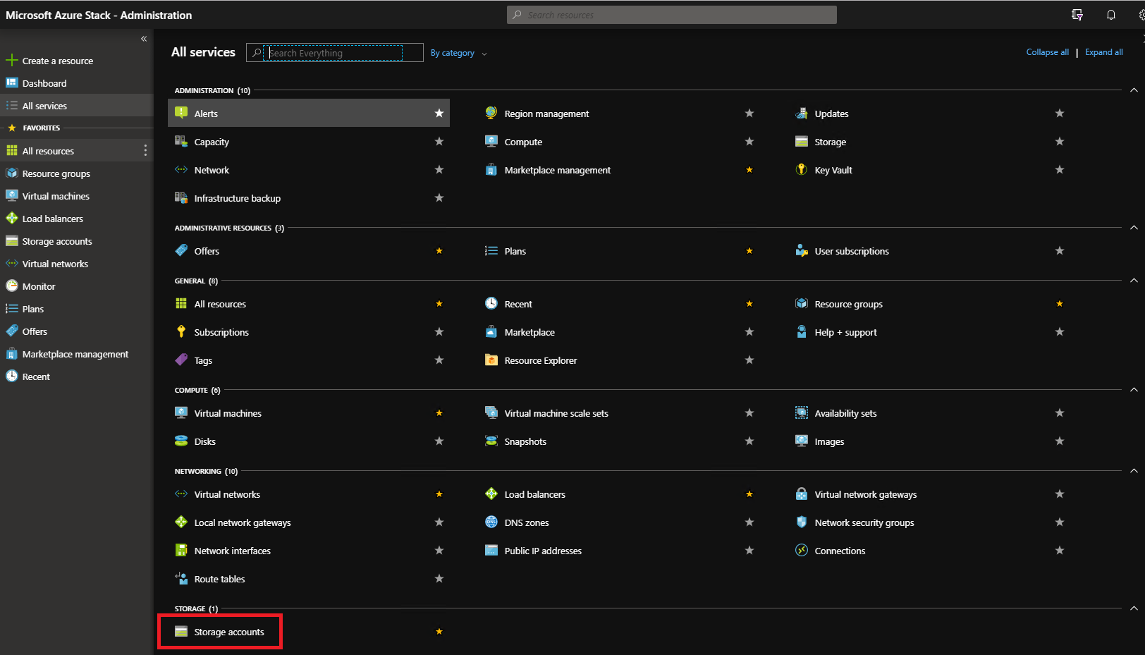 Defender en Azure Stack Hub: todos los servicios