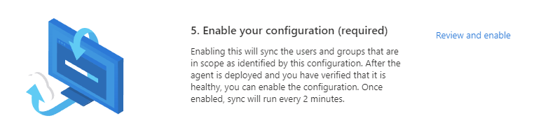 Captura de pantalla del icono de revisión y habilitación.