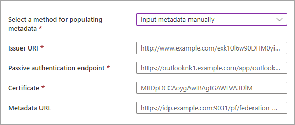 Captura de pantalla que muestra los campos de metadatos.