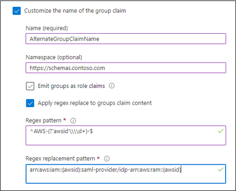 Captura de pantalla de la transformación de un grupo con la información de regex añadida.