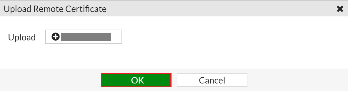 Captura de pantalla de carga del certificado remoto.