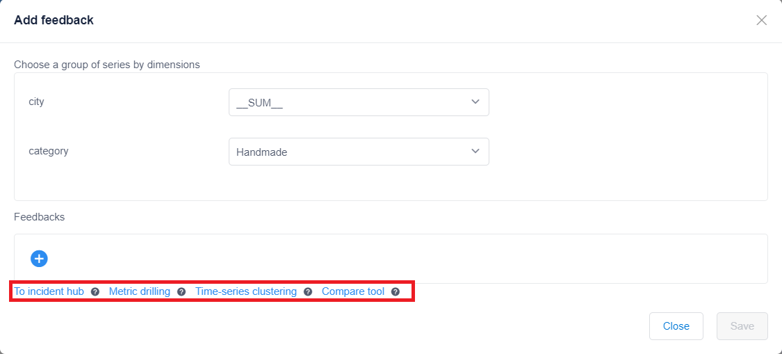 Captura de pantalla que muestra un vínculo a un incidente.