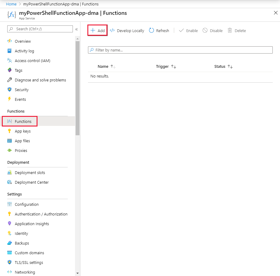 Cree un desencadenador HTTP.