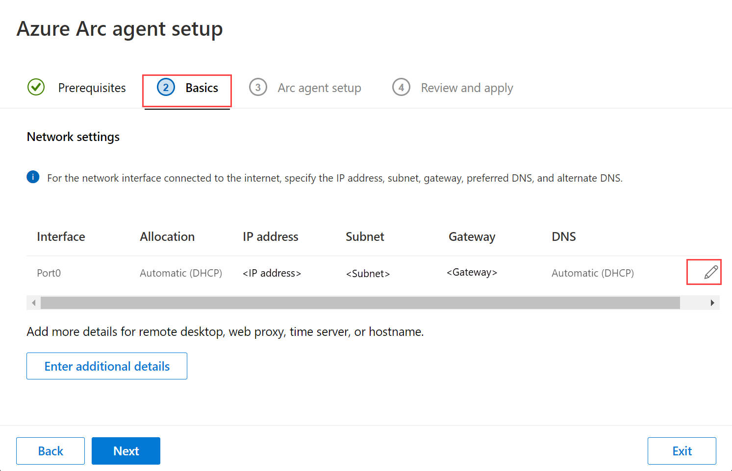 Captura de pantalla de la pestaña Aspectos básicos de la aplicación Configurator para Azure Local.
