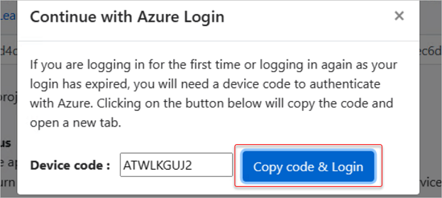 Captura de pantalla que muestra el menú emergente Inicio de sesión de Azure.