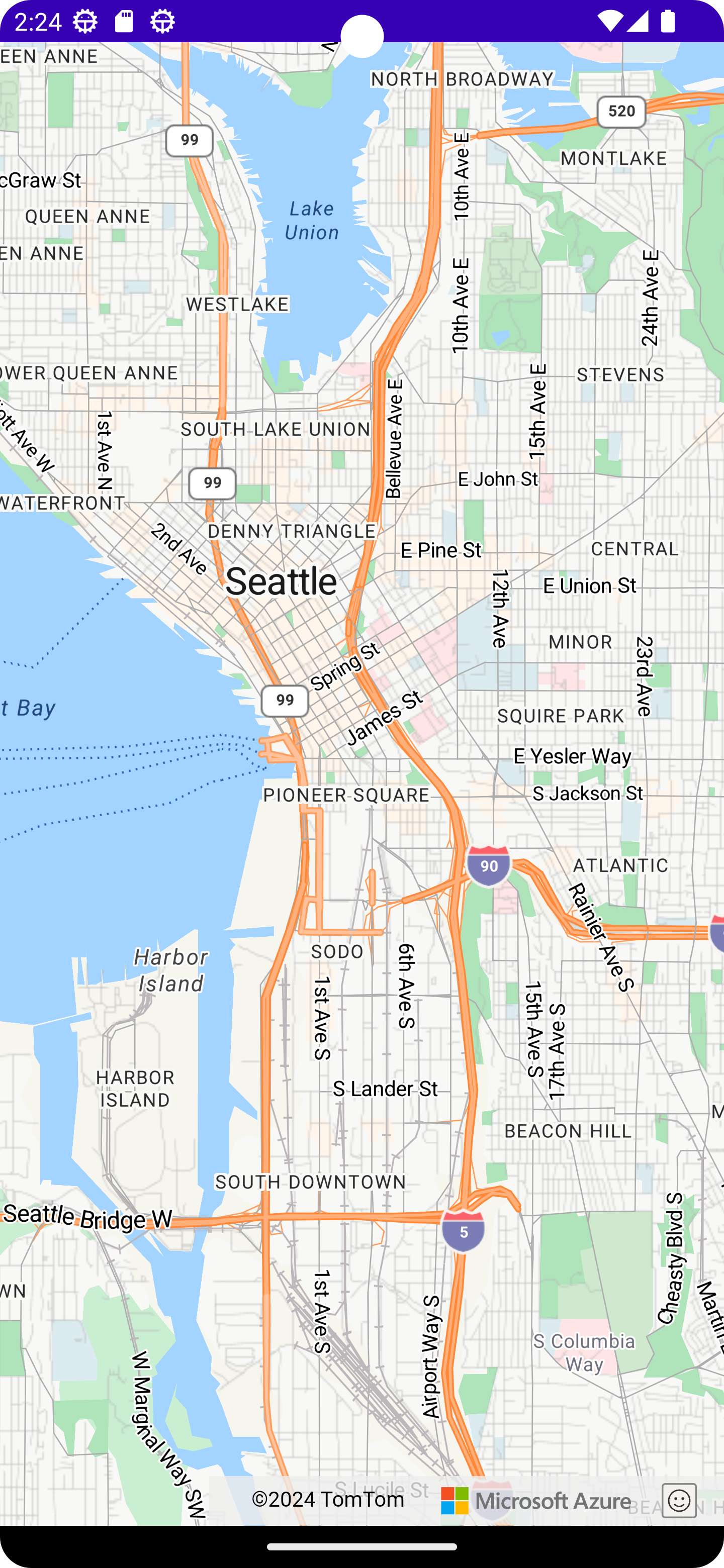 Captura de pantalla de un mapa en una vista web.