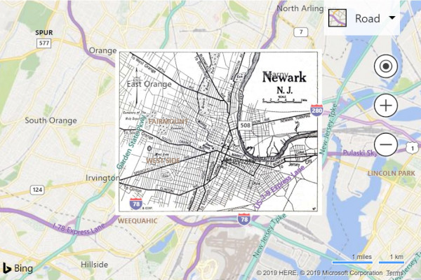 Superposición de suelo de Mapas de Bing