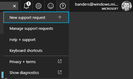 Captura de pantalla de una nueva solicitud de soporte técnico