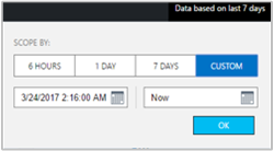 Captura de pantalla que muestra el control de selección de hora.