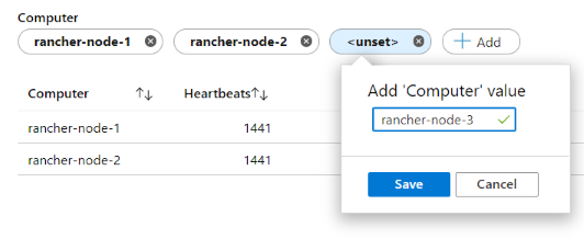 Screenshot that shows adding a third value in a workbook.